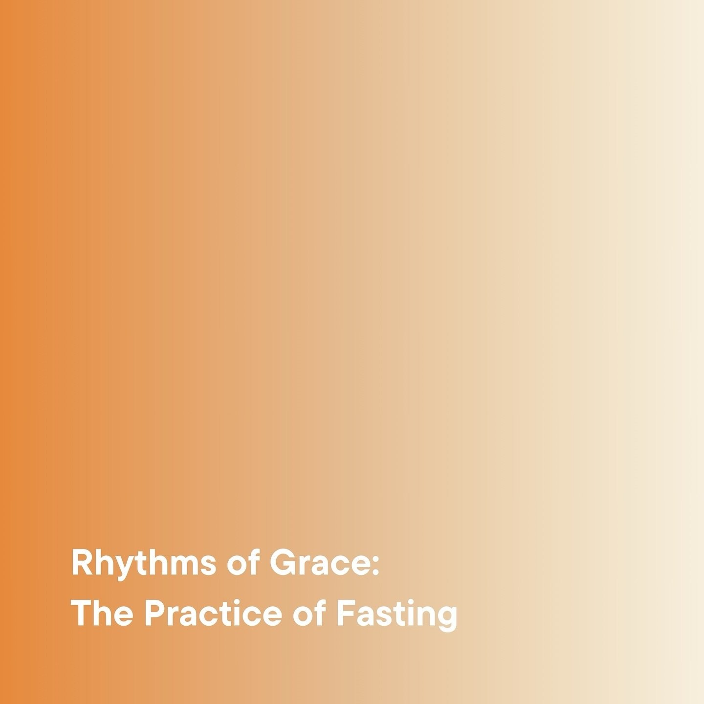 On Sunday, we began a short series on the ancient and often overlooked practice of fasting. 

Last week, we shared how fasting is a practice Jesus expects His disciples to partake in, and yet doesn&rsquo;t explicitly command. We learned how fasting i