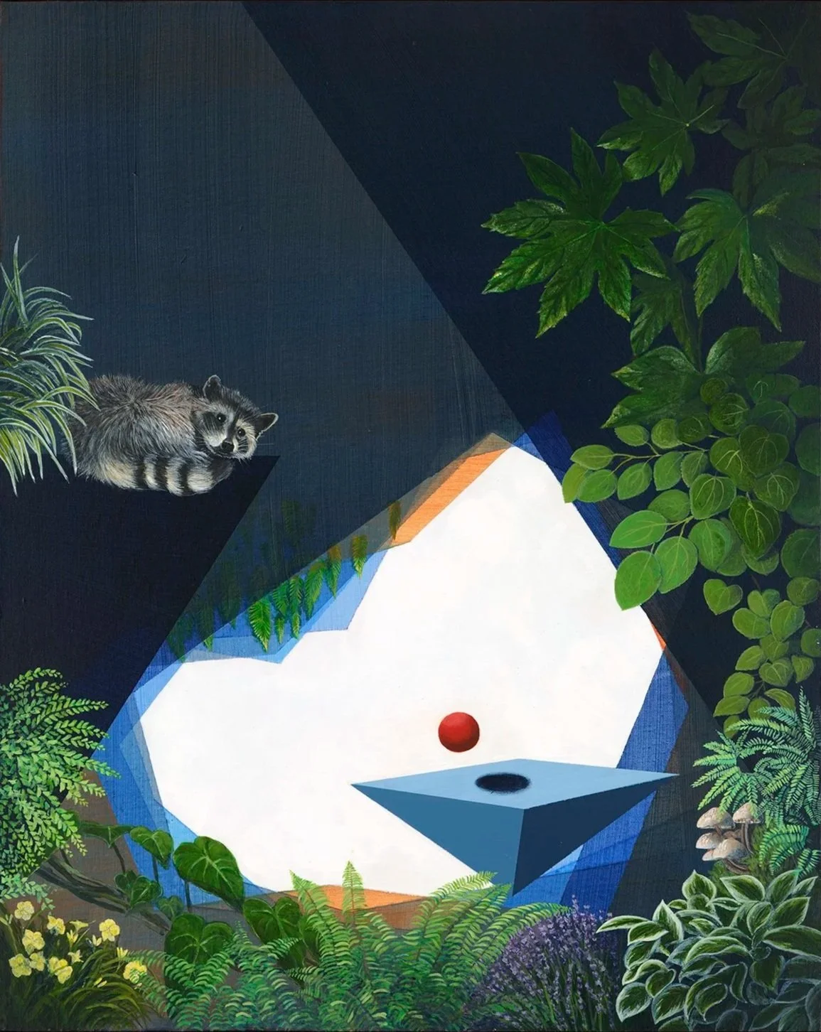 A Pause in Winter, acrylic on canvas adhered to wood panel, 24"x18"
