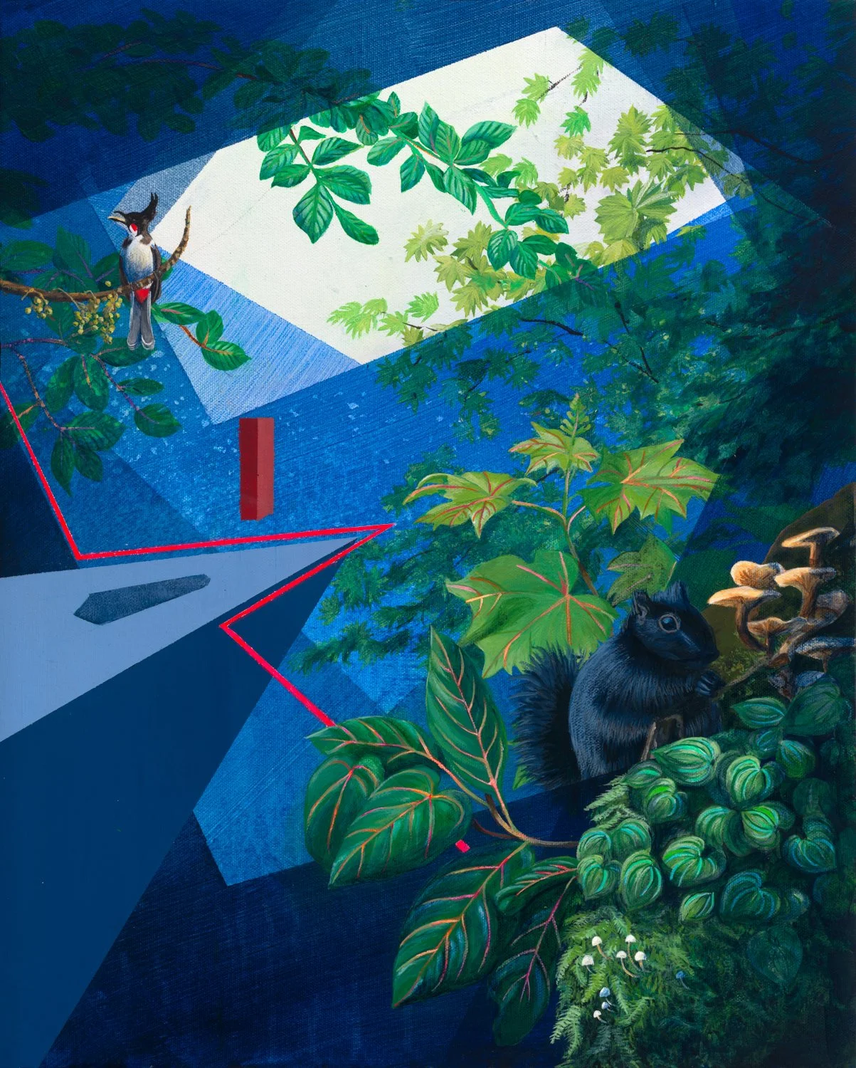 The Unforgettable Encounters, acrylic on canvas adhered to wood panel, 20"x16"