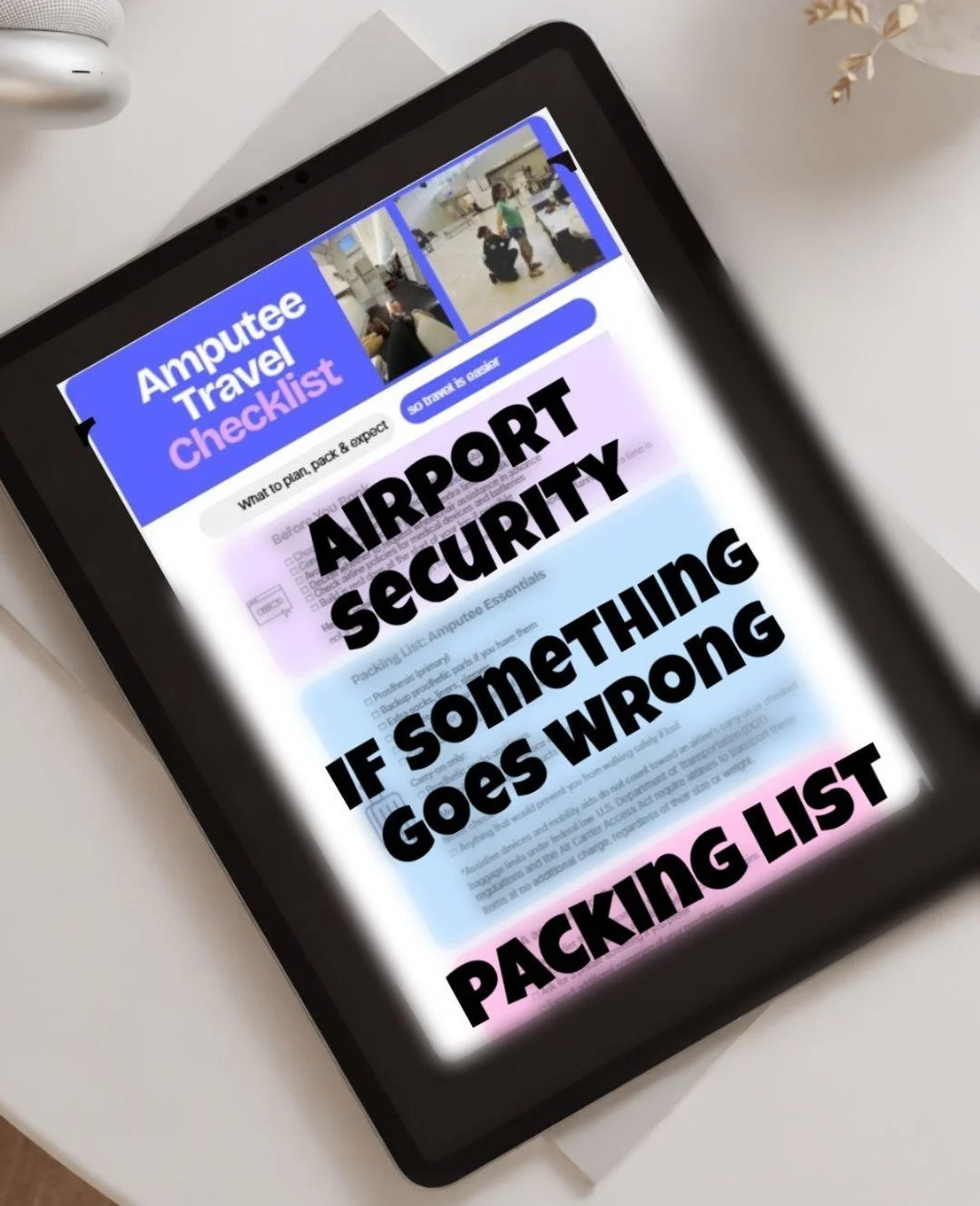 Travel as an Amputee: Packing List & Airport Security Checklist