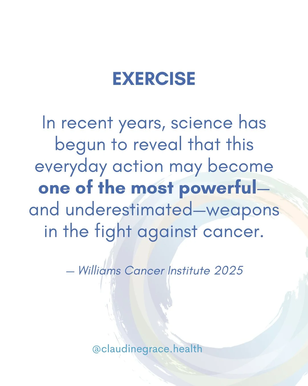 The William Cancer Institute @immunotherapyforcancer states it plainly: exercise has the power to remodel the environment in which cancer develops. It’s not just about “feeling better” – it can directly impact cancer’s p