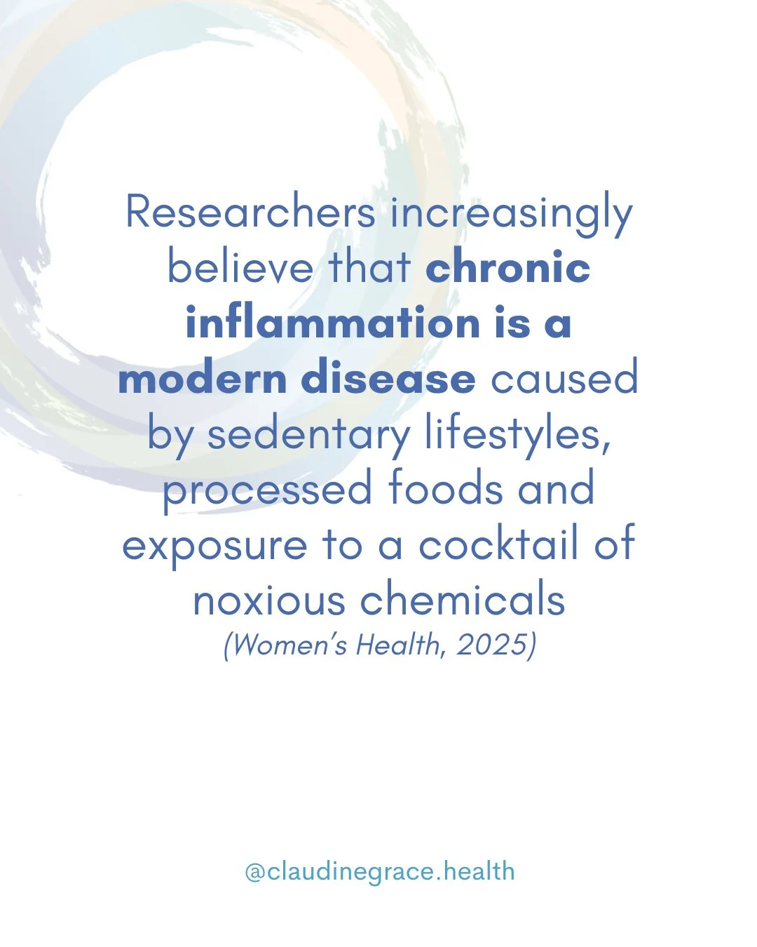 This was a quote from Women's Health this year. 

Do you have this modern disease?

#antiinflammatorydiet #chronicdisease #healwithfood #nutritionmatters #inflammation #guthealth #autoimmunedisease #foodasmedicine #functionalnutrition #wholefoods #ea