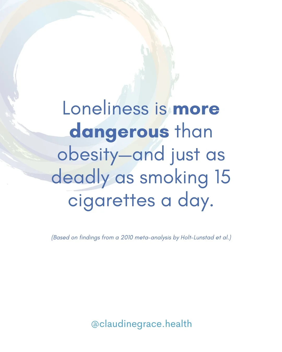 Yes, you read that right.

Loneliness is just as deadly as smoking 15 cigarettes a day&mdash;and it&rsquo;s more dangerous than obesity.

But no one&rsquo;s talking about it.

We were designed for community, for co-regulation, for touch and safety.

