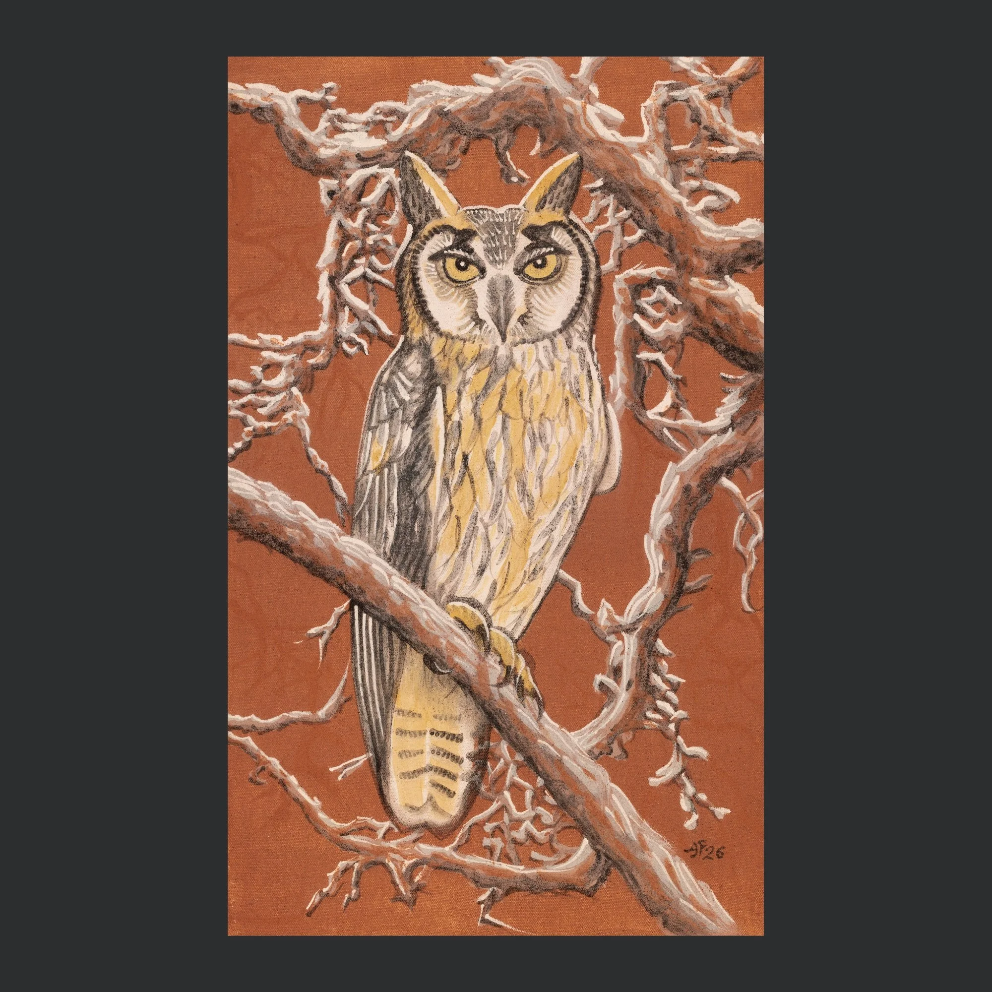 "COLOMBIAN OWL" ARCHIVAL PRINT ON COLD PRESS COTTON PAPER