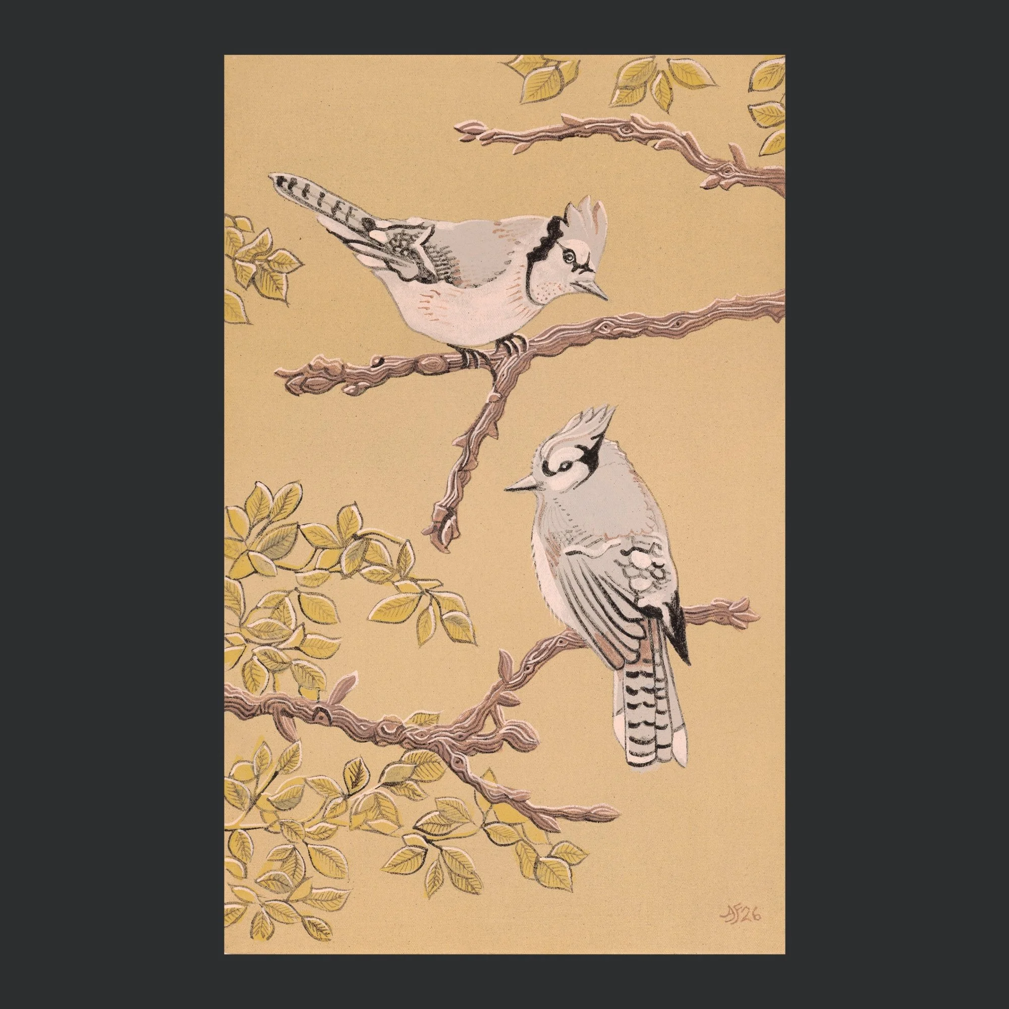 "BLUE JAYS" ARCHIVAL PRINT ON COLD PRESS COTTON PAPER