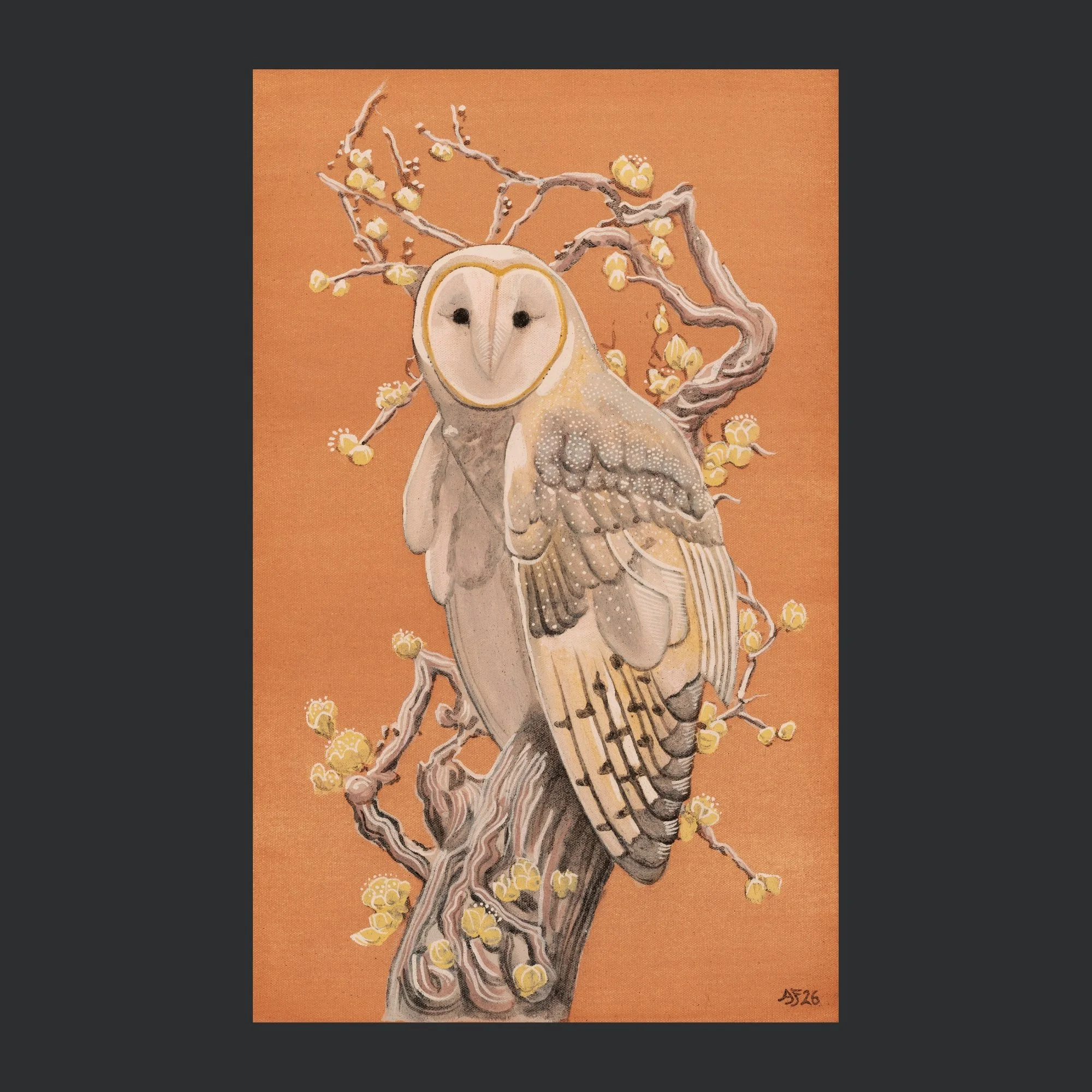 "BARN OWL" ARCHIVAL PRINT ON COLD PRESS COTTON PAPER