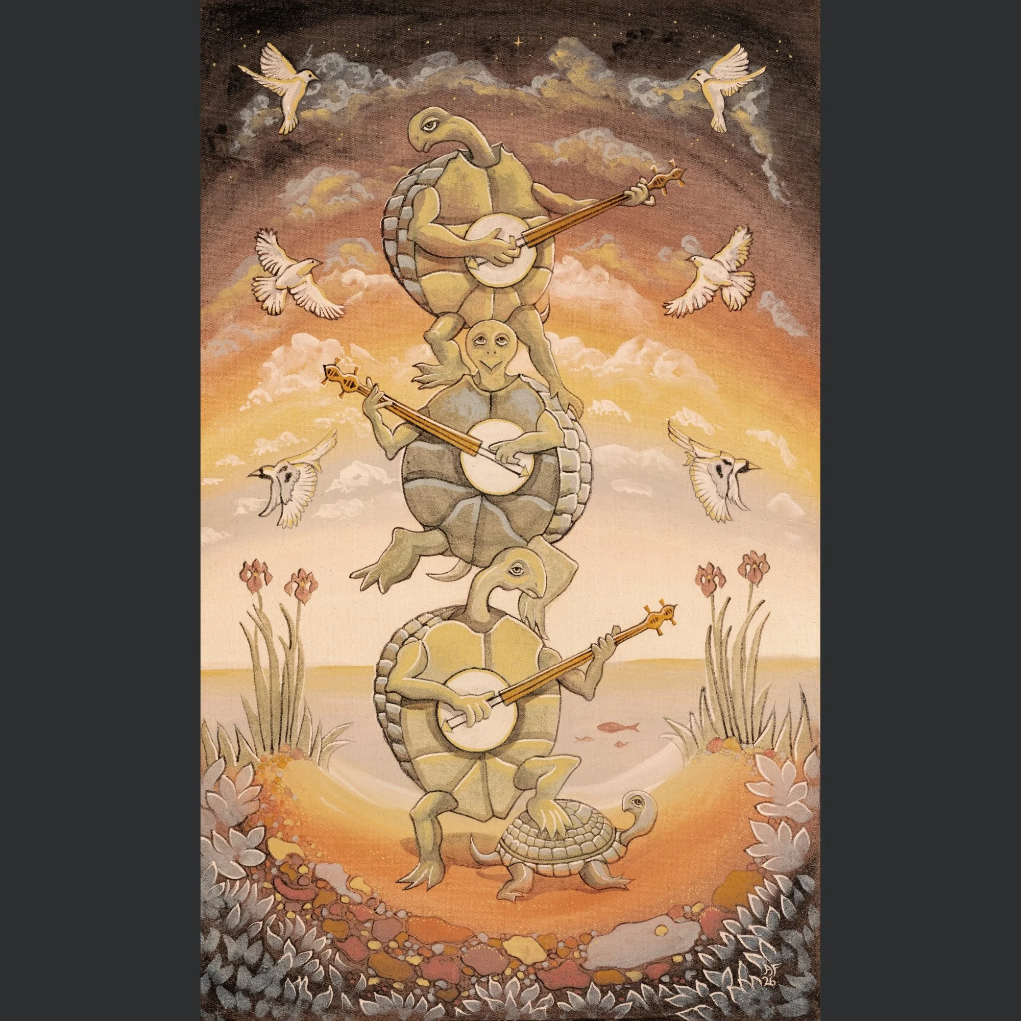 "TURTLES ALL THE WAY DOWN" ARCHIVAL PRINT ON COLD PRESS COTTON PAPER