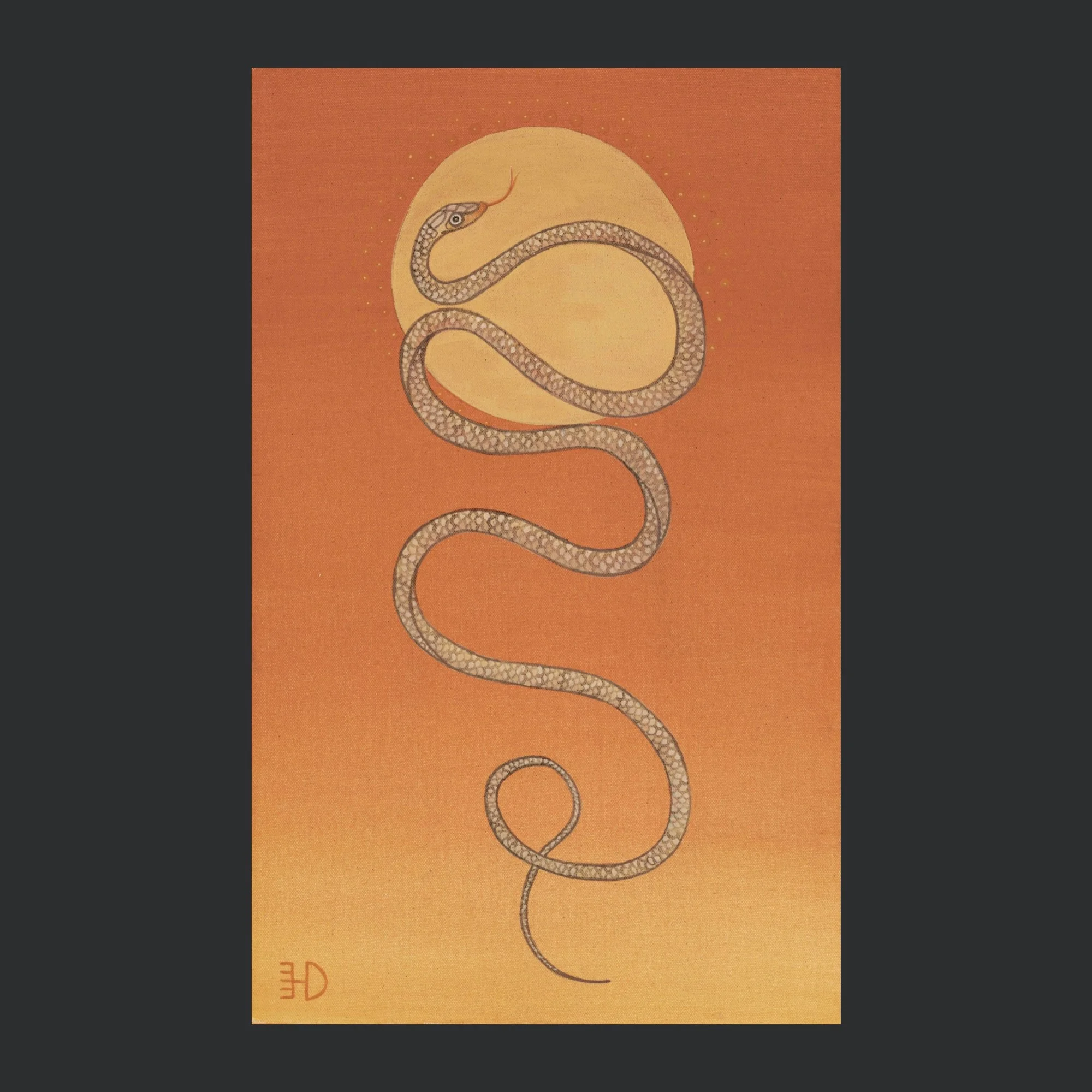 "RED EARTH SERPENT" ARCHIVAL PRINT ON COLD PRESS COTTON PAPER