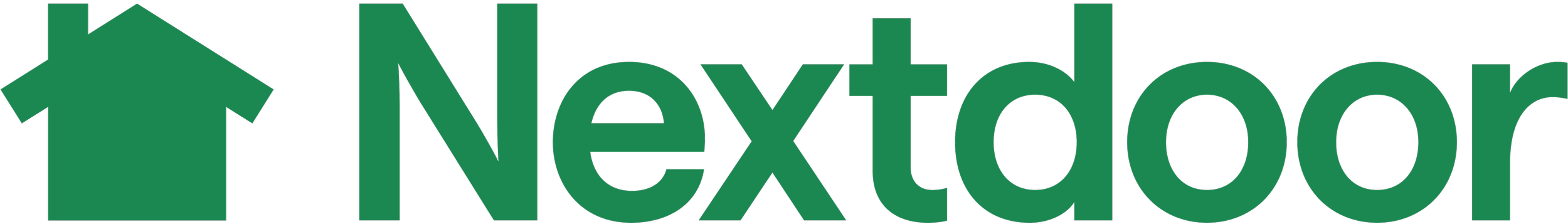 Nextdoor logo featuring a green house icon and the word 'Nextdoor' in green text.