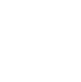 Line drawing of a crescent moon with leaves and stars against a black background.