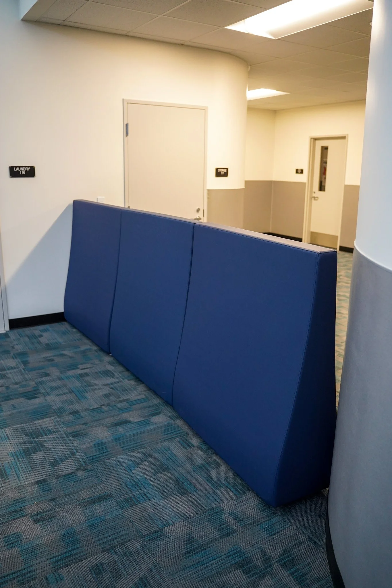 A custom divider wall made entirely of foam. 