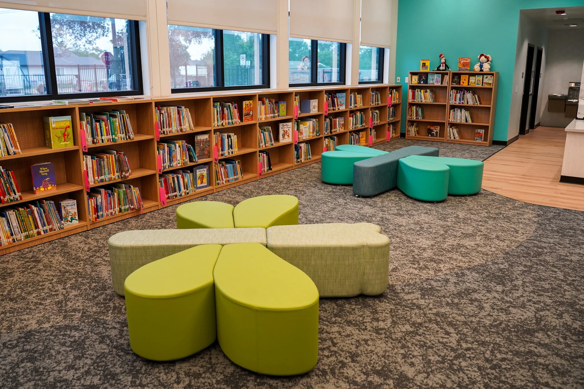 These custom dragonflies are made entirely of foam and offer students a place to sit as a group, or can break off for individual learning. 