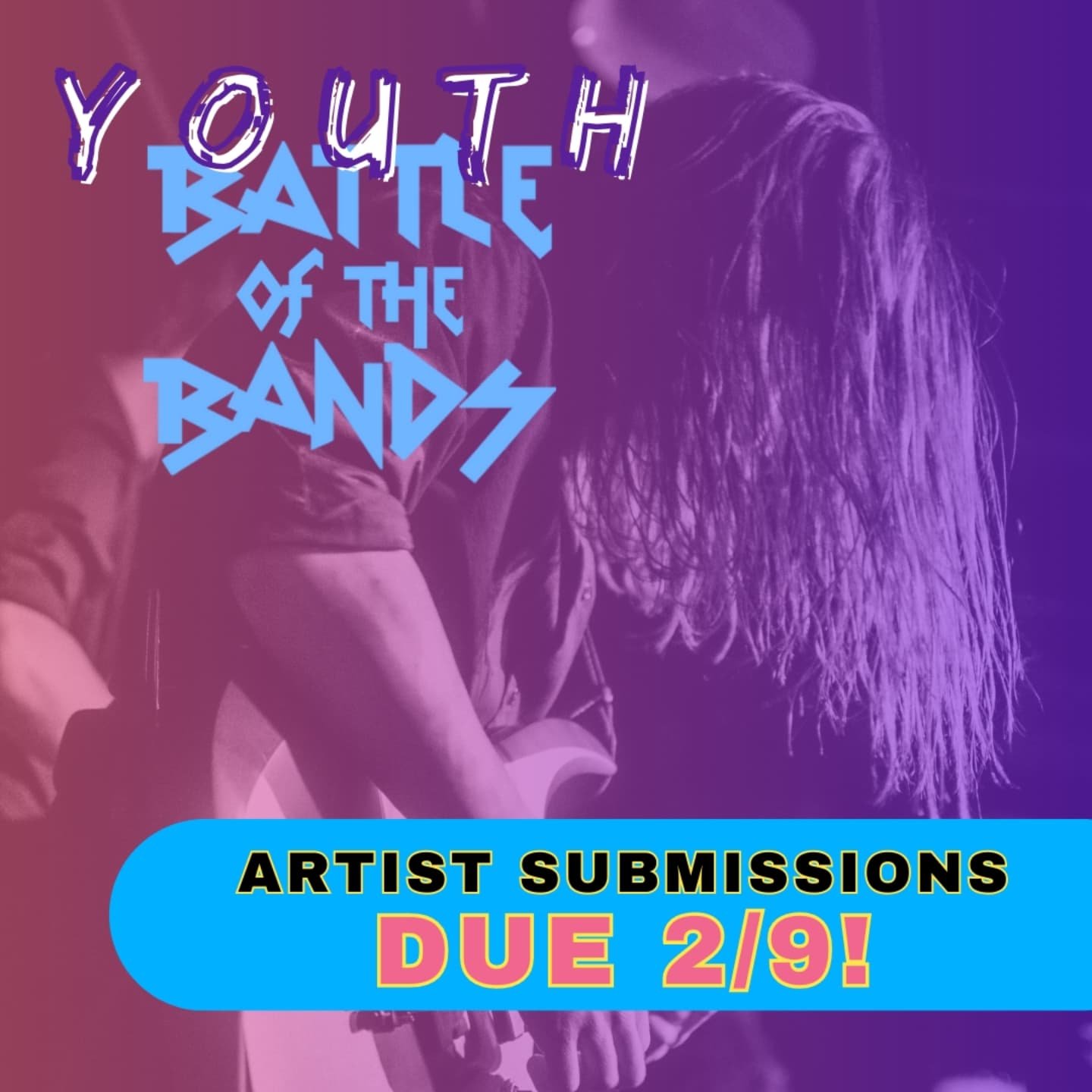 CALLING ALL YOUTH BANDS!

The deadline for being a part of this year's Youth Battle of the Bands is fast approaching!

We're teaming up with the incredible people of @rootsmusicproject this year to bring this event to life. 

The show is Sunday, Apri