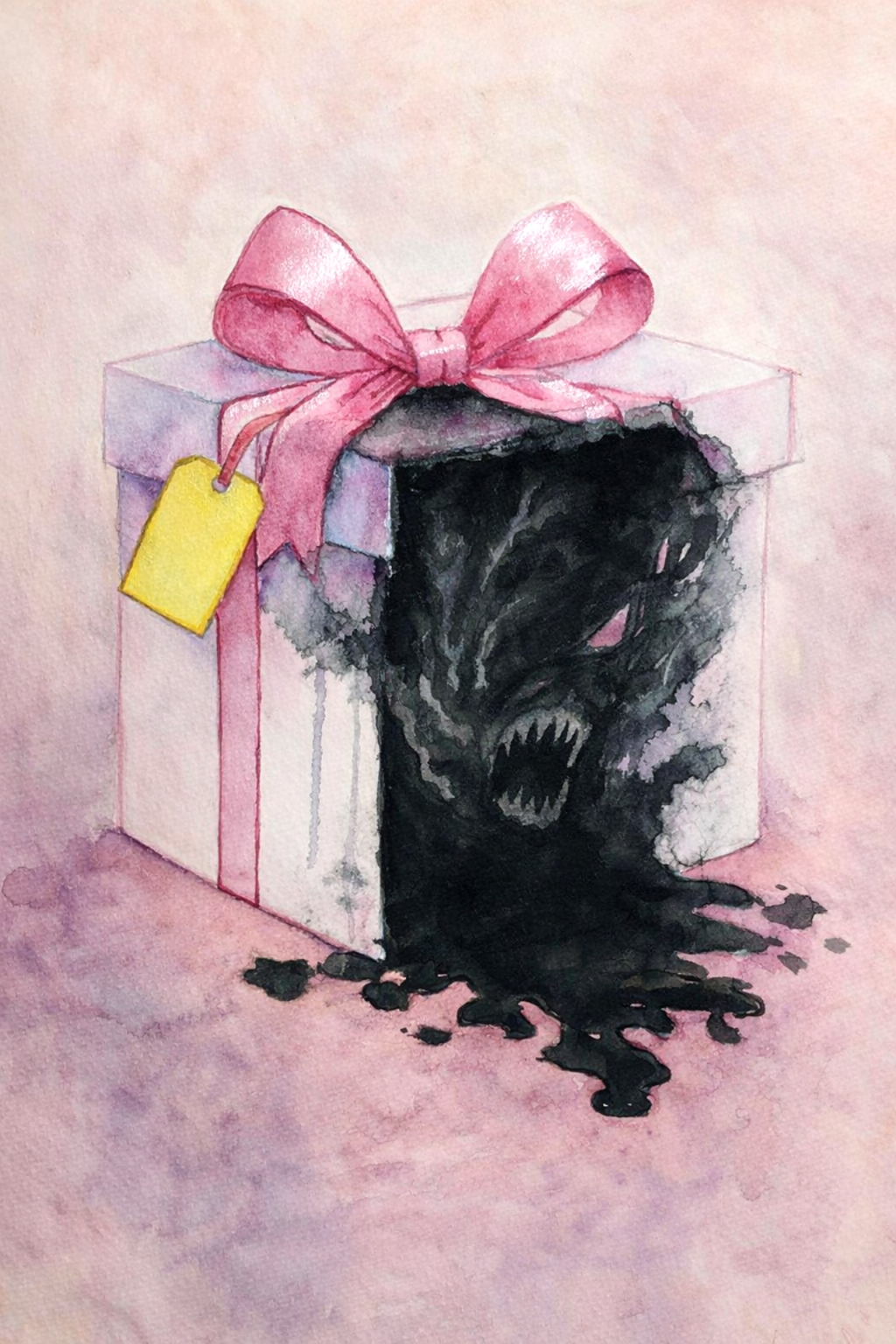 Step-Mother by Mischief Stephens - Print of Original Watercolor- Matte Canvas, Framed (Multi-color)