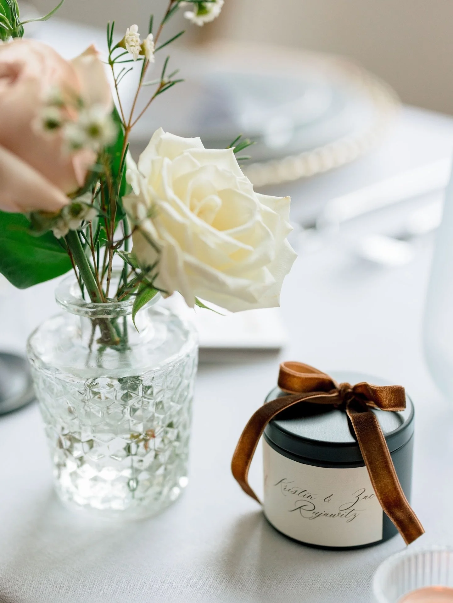 Another look inside one of our favorite custom projects ✨

These candles were designed to pull double duty, guiding guests to their seats and sent home as a thank you. A thoughtful detail that felt so personal and elevated 🤍

Even better? We loved c