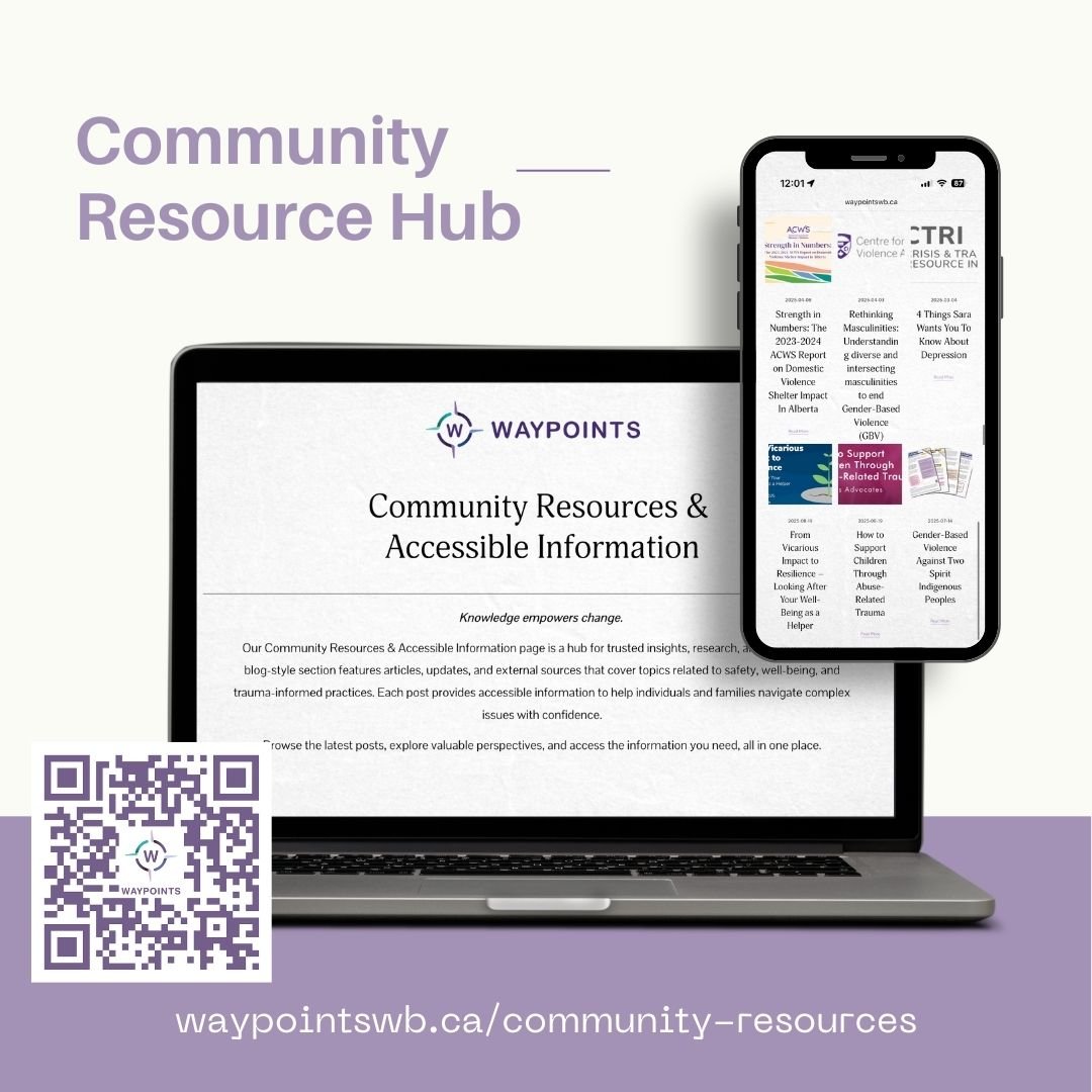 Did you know Waypoints provides accessible resources to help you explore and understand the impacts of trauma, violence, and abuse? ​

Our community resource hub is designed to offer information, insights, and practical tools that empower you to navi