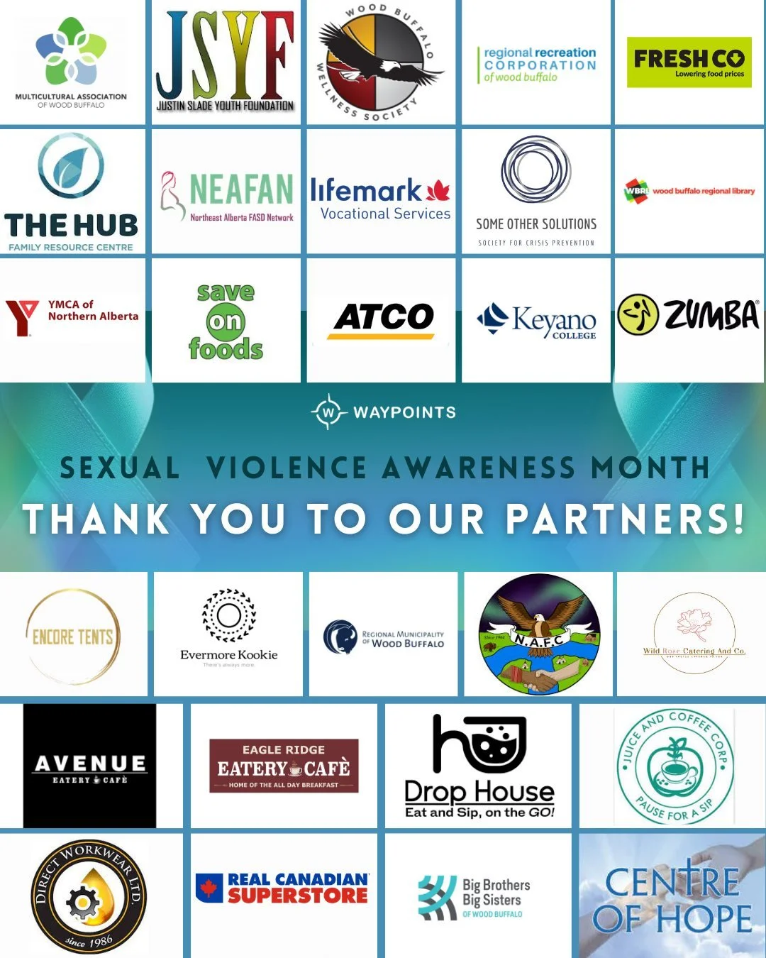 As Sexual Violence Awareness Month comes to a close, we are celebrating the many community partners who helped bring this work to life across the region.​

From sharing messages and opening space for conversation, to displaying materials, donating, a