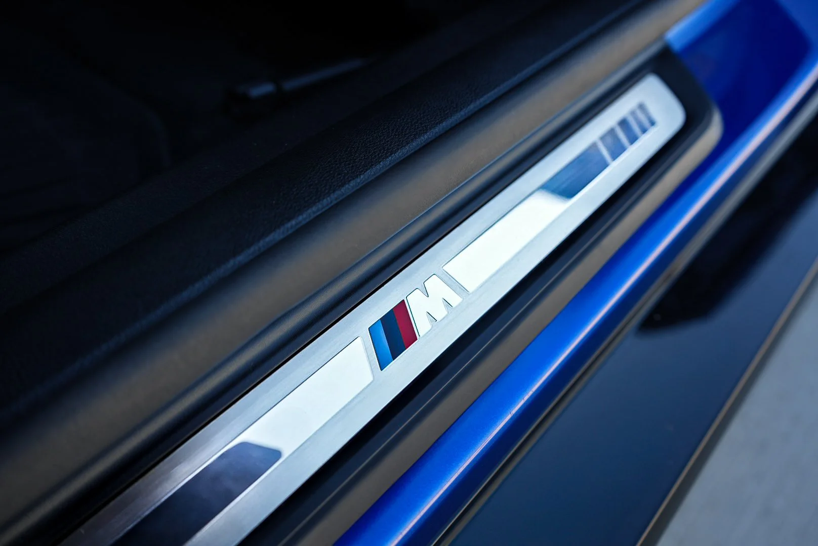 Blue 2023 BMW M440i  along Courtney Campbell Causeway, Tampa FL.