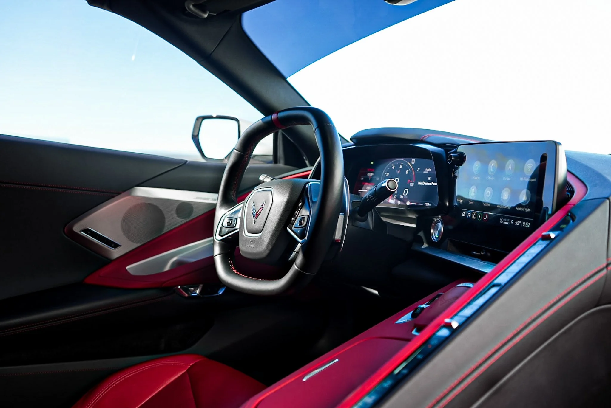 White 2022 Chevrolet Corvette 2LT  along Courtney Campbell Causeway, Tampa FL.
