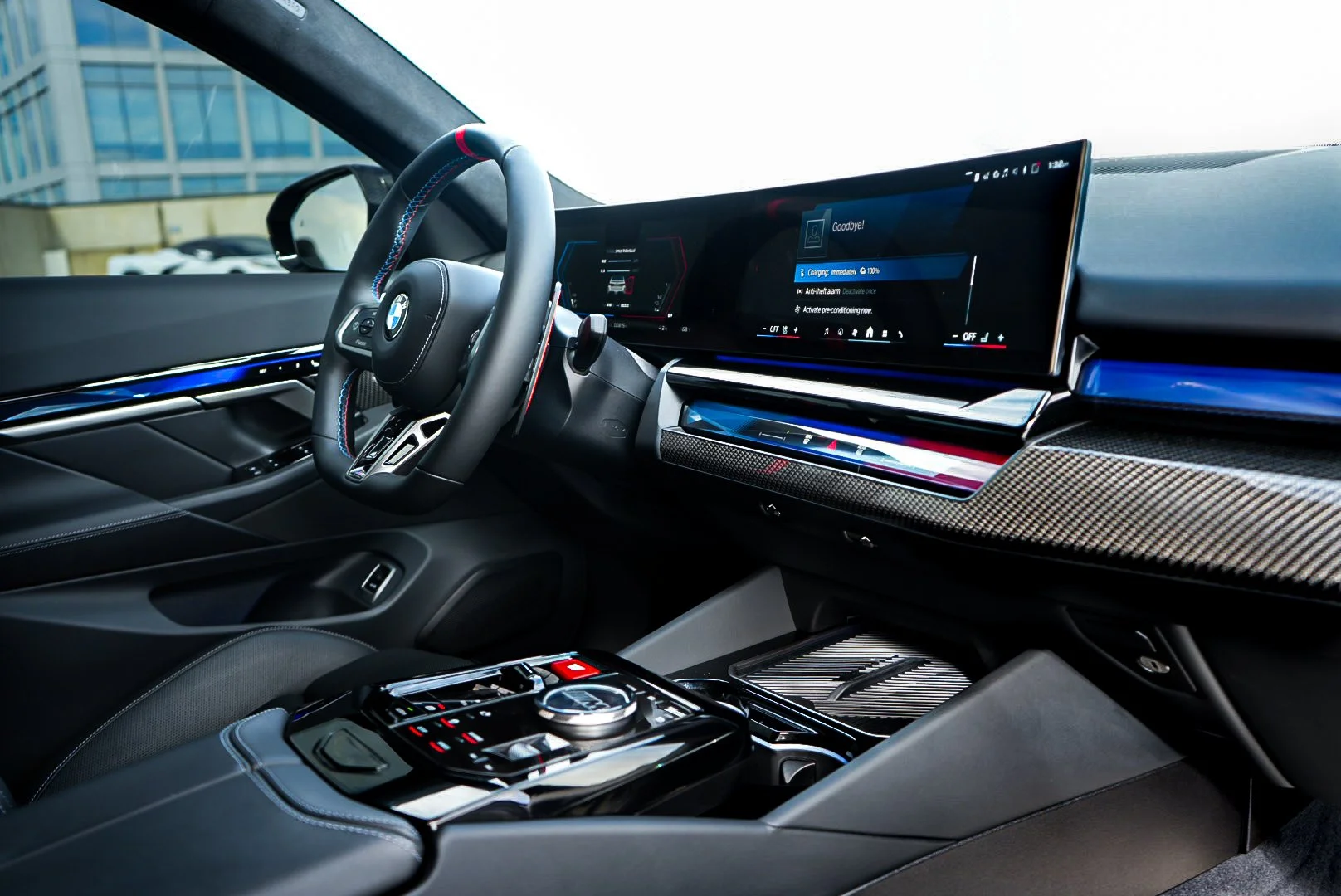 White 2026 BMW M5  along Courtney Campbell Causeway, Tampa FL.