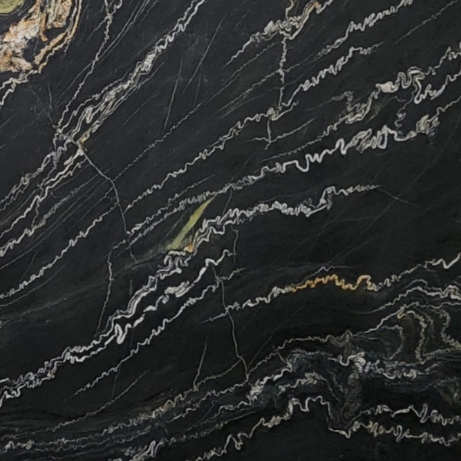 Tropical Storm
  Granite  
  black, white, gold  