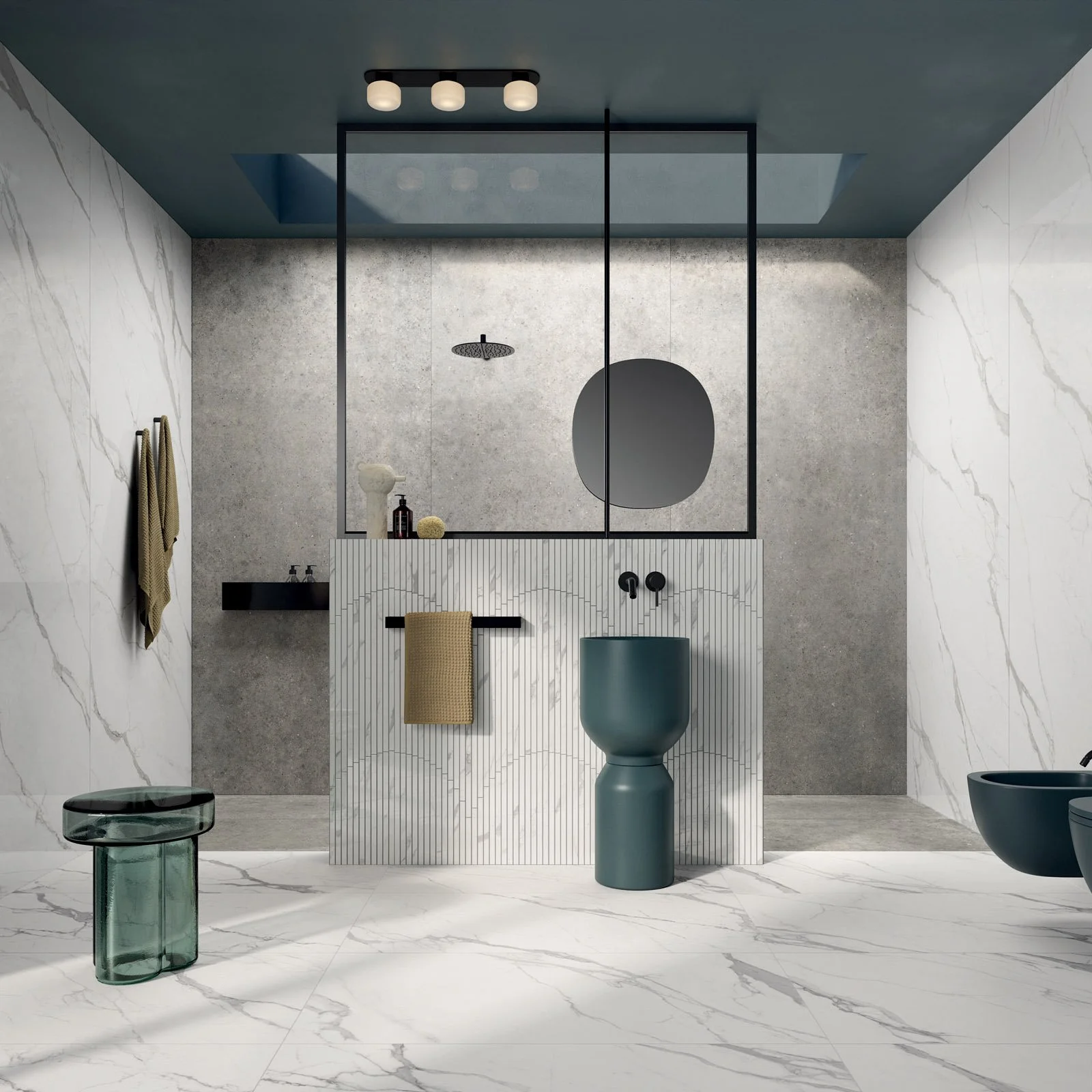 SENSI SIGNORIA STATUARIO LIGHT LUX 120X280+60X120+MOS.VENTAGLIO+POETRY STONE PIRENEI GREY 120X280+60X120.jpg