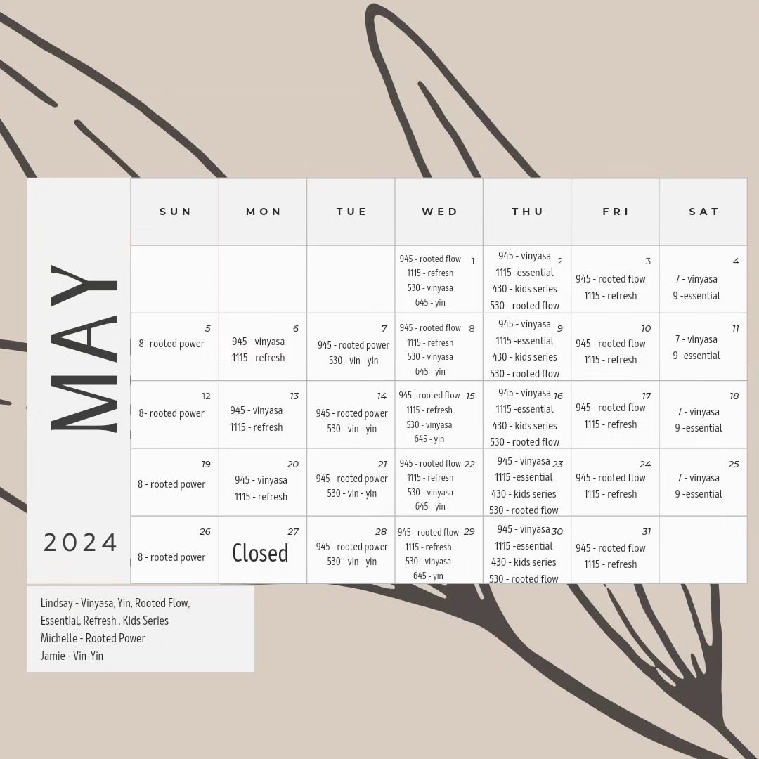 .
With our recent announcement of Jamie joining the team! Here is the updated May calendar! 

May is here! 

Make sure to check out this month's calendar. There are some changes and additions. 

✨️ Kids series starts this Thursday. It's a 30-minute s