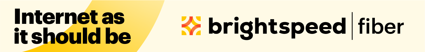 Advertisement banner for Brightspeed fiber internet, emphasizing fast and reliable internet service.