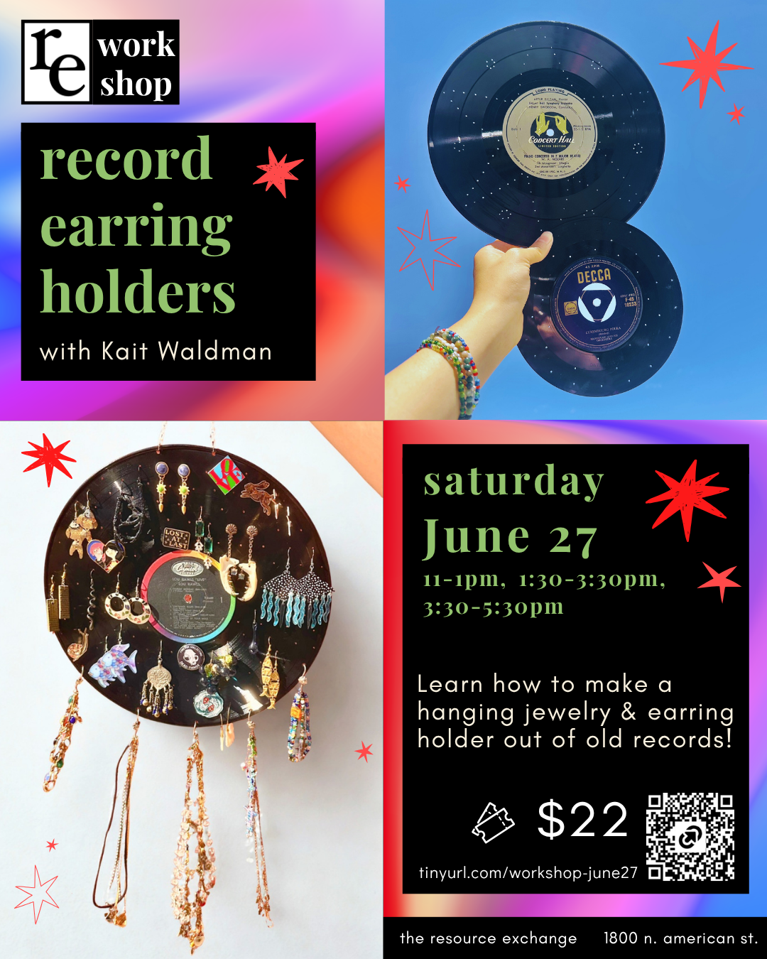 Record Earring Holder Workshop