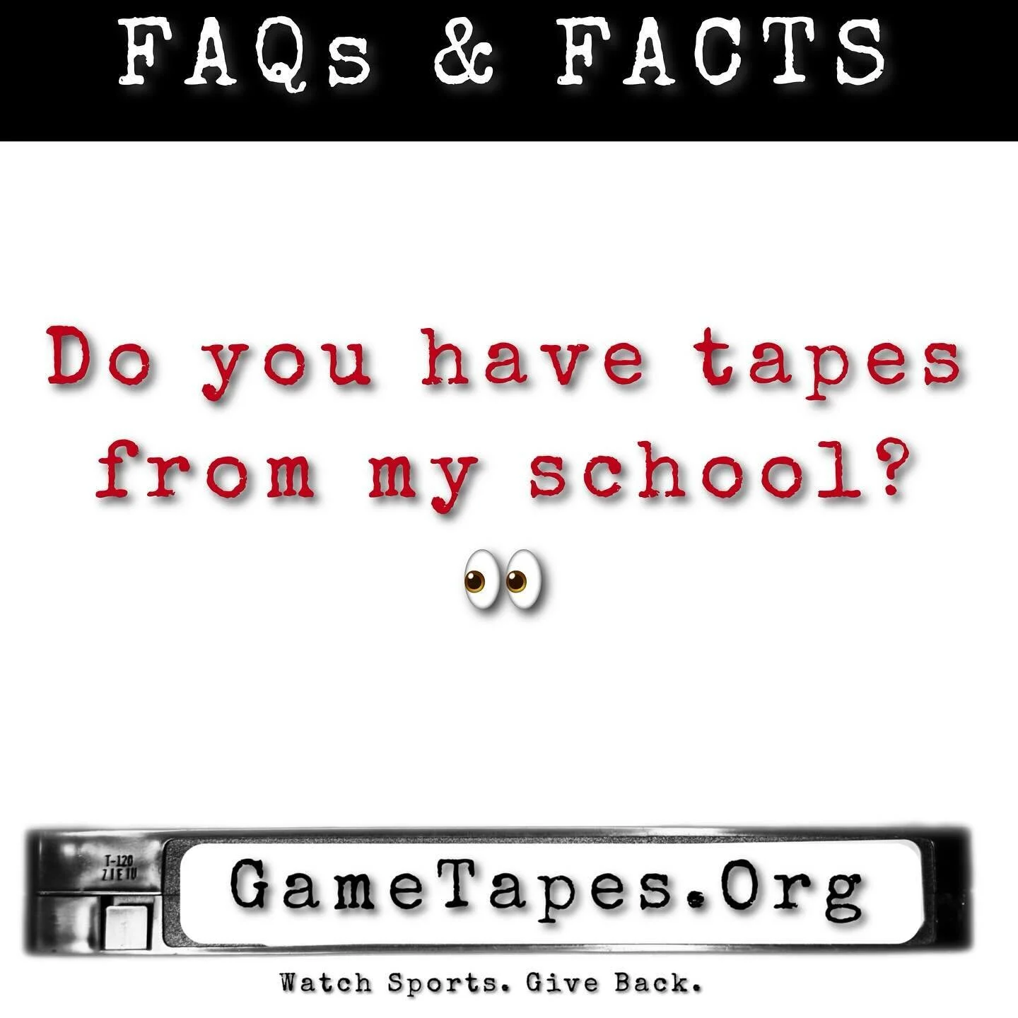 Q: Do you have tapes from my school?
Our archive is steadily growing and our aim is to feature schools nationwide.
If you have tapes you&rsquo;d like to submit please visit GameTapes.Org and submit your information!

‼️ Follow @gametapes.org_ for mor