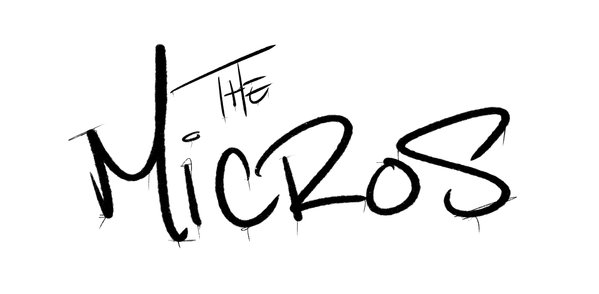Handwritten text reading "The Mics" in black ink on a white background.