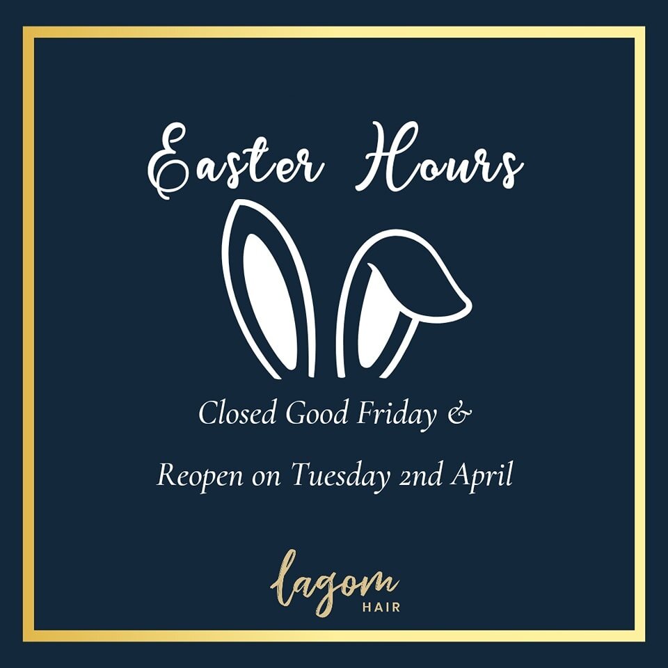 Easter Hours. 🐰 Hoppy Easter! 🐣🌷 We're taking a break to celebrate the holiday with our loved ones. Please note, we'll be closed on Good Friday, March 29th, and will reopen on Tuesday, April 2nd. 

We look forward to hearing all about your Easter 