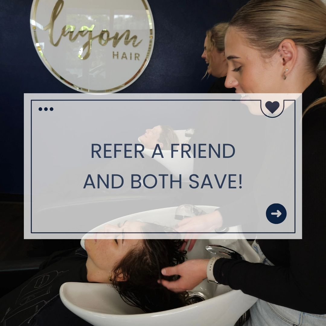 💇&zwj;♀️✨ Refer a Friend &amp; Save! ✨💇&zwj;♀️

Want to get 15% off your next appointment at Lagom Hair? It's easy! Just refer a friend to us, and when they book their first appointment, you'll both receive 15% off!

📅 How to Redeem:

1️⃣ Refer a 