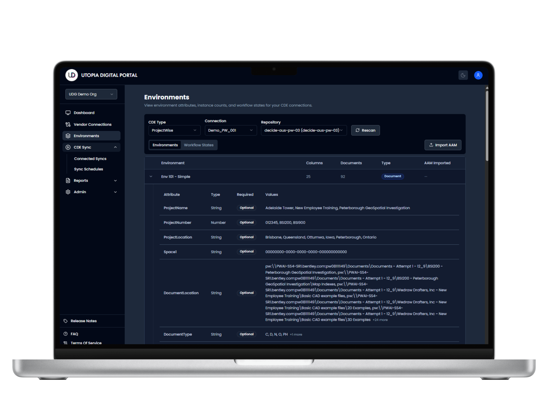 CDE Sync Environments Viewer