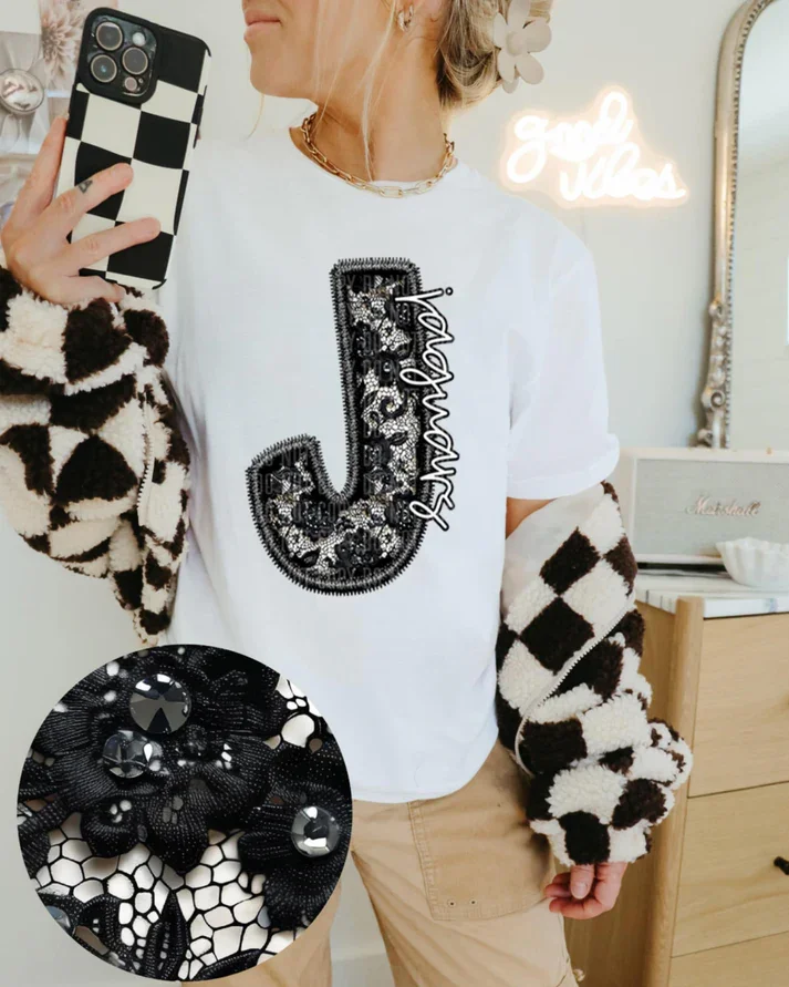 J jaguars lace letter