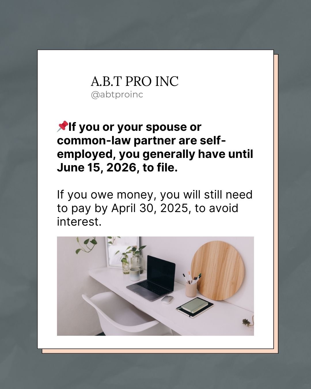 Important Note: If you owe taxes, failing to pay by April 30 will result in interest penalties, even if your tax return is not due until June.

Have a question? Drop it in the comments or send us a message.