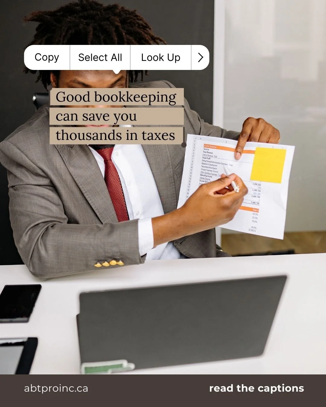 Good bookkeeping is not just about staying organized. It directly impacts how much tax you pay.

When your books are accurate and up to date, you:

- Capture every legitimate business expense
- Track deductions correctly
- Avoid missed write offs
- R