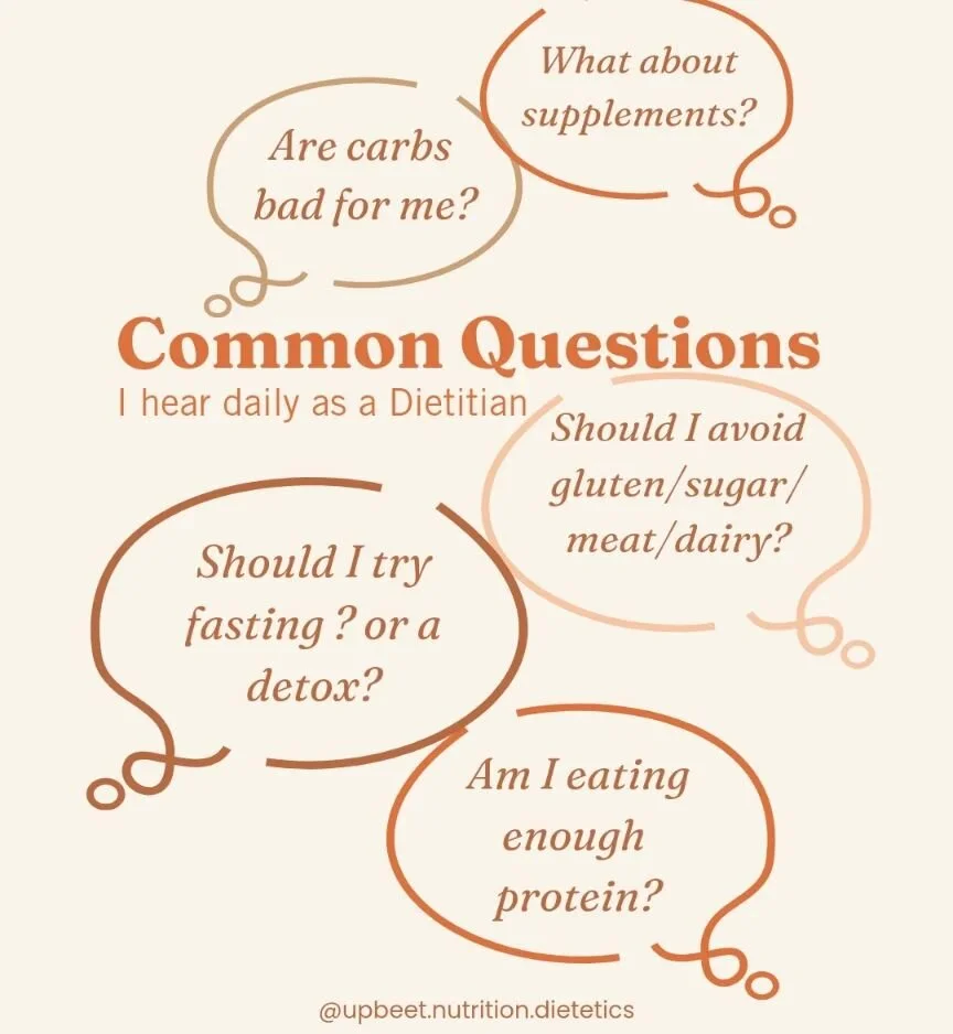 ⁉️ Are you tired of the endless confusion and conflicting advice about what to eat? 

💬 As a dietitian, I'm constantly bombarded with questions about all things eating and drinking, like carbs, keto, weight loss, and fad diets. There are so many peo