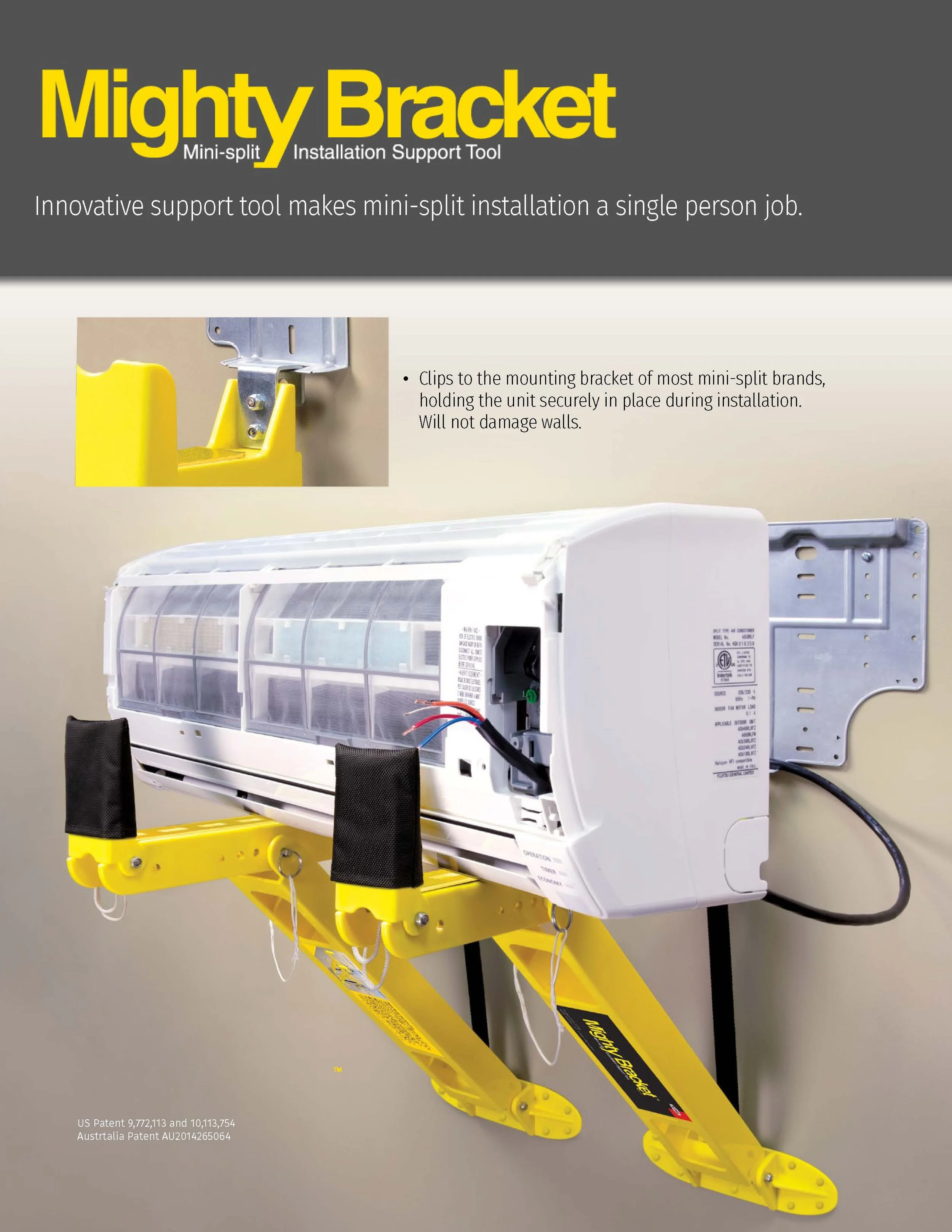 Might Bracket HVAC Heat Pump/ Mini-Split Installation Tool
