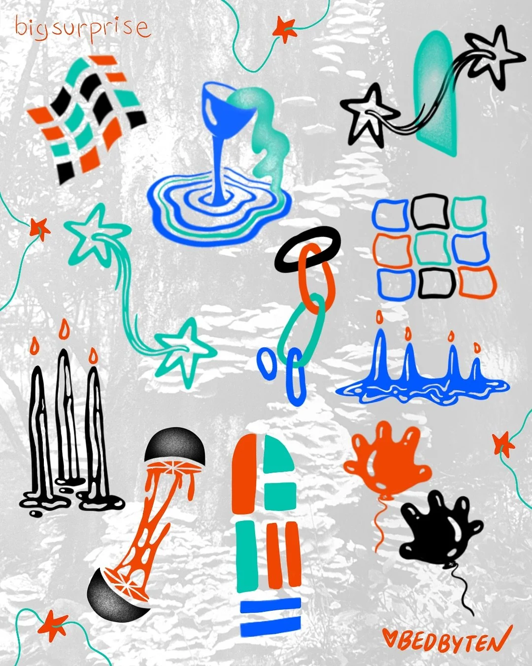 I made a flash sheet for our  @bigsurprise.studio opening but didn&rsquo;t end up tattooing at it 👻
So let&rsquo;s do them at lanes closing reception! This sheet is very inspired by all the art &amp; crafts by local hotties currently  up in the spac