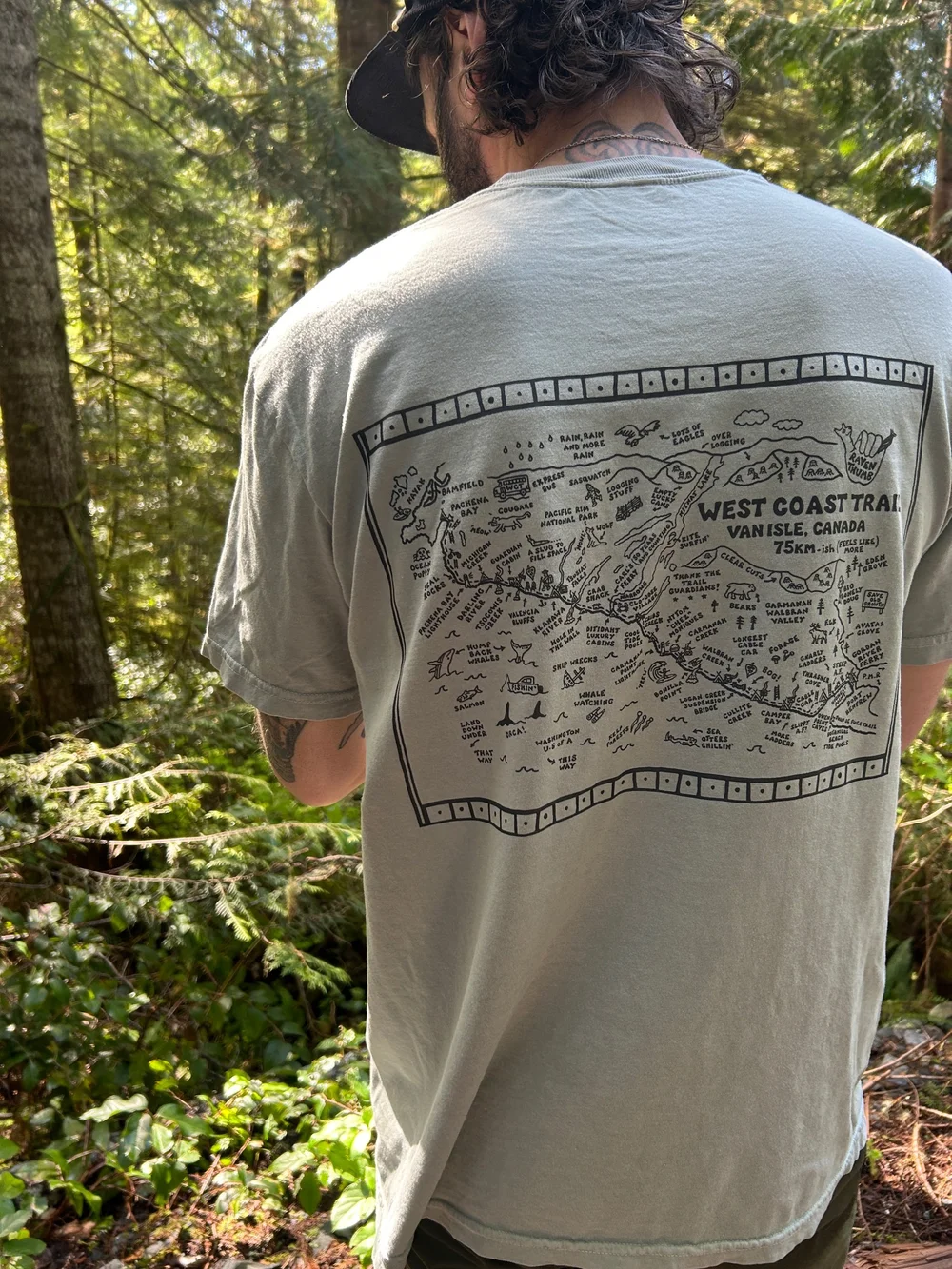 West Coast Trail Map - Unisex Tee — Raven Thumb Creative
