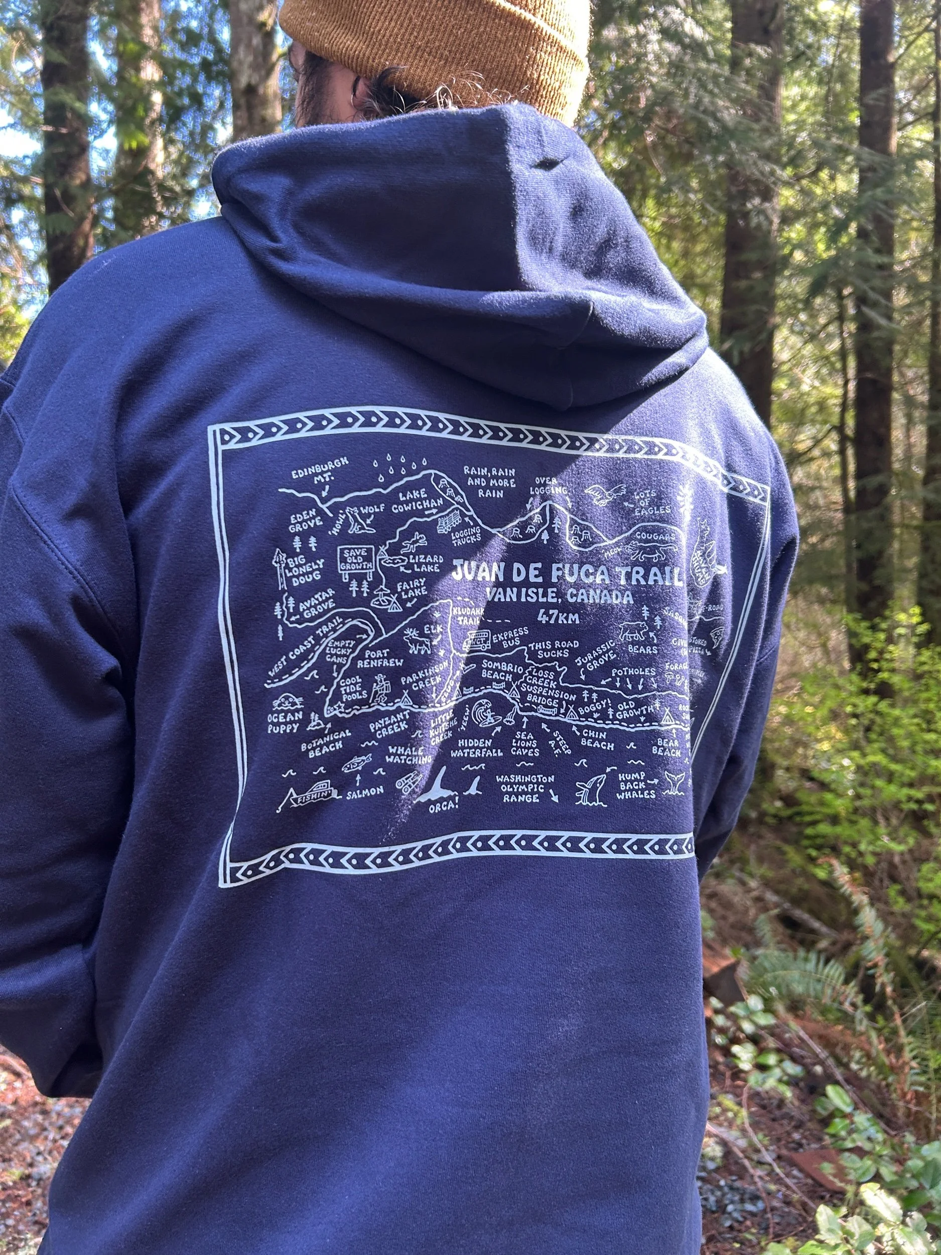 Juan de Fuca Trail - Unisex Hoodie - Navy