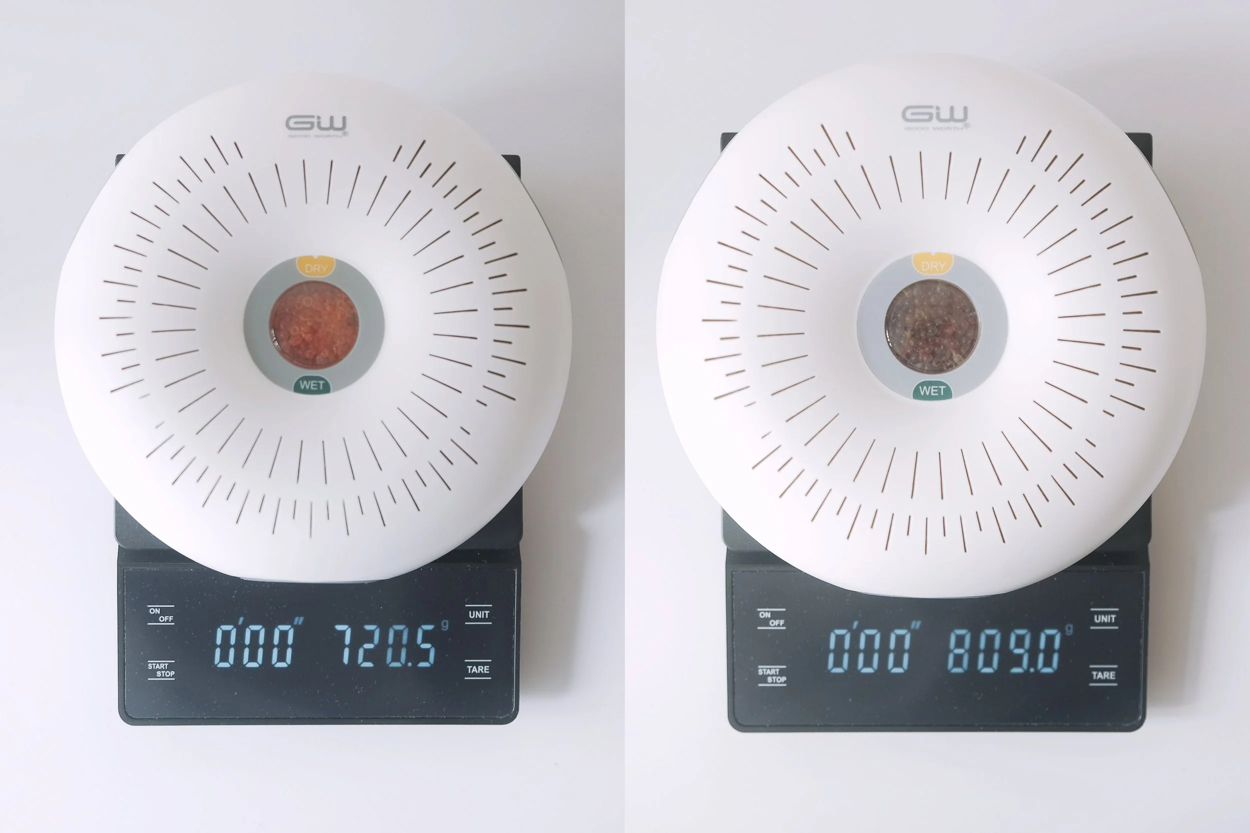 乾燥和使用狀態的重量