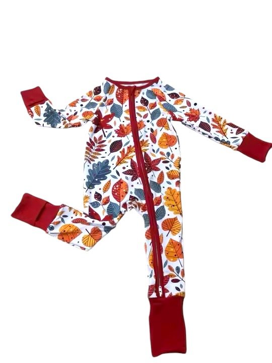 Leaf Print Bamboo Onesie