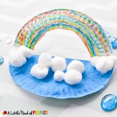 A 3D rainbow craft made from a paper plate