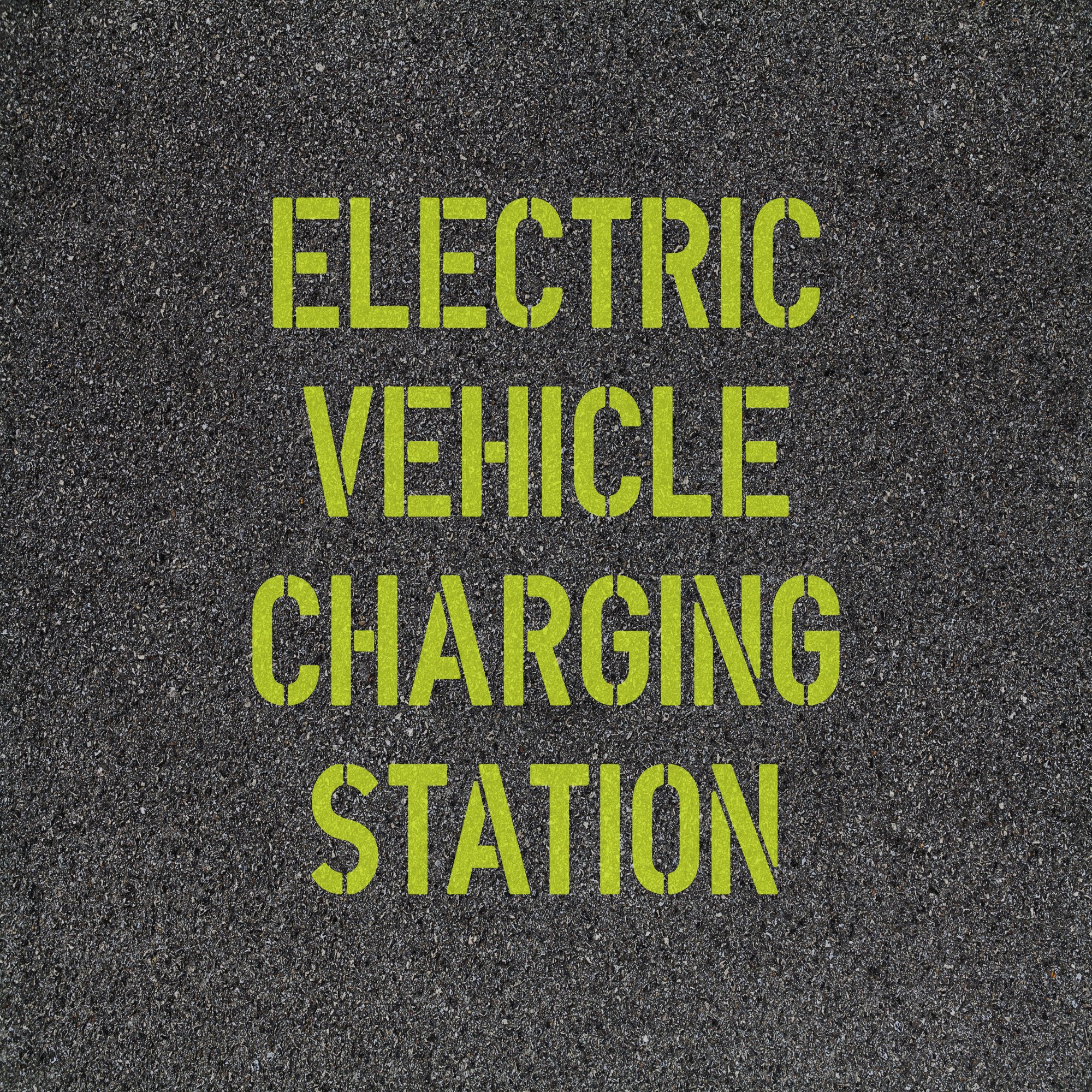 Electric Vehicle Charging Station Stencil