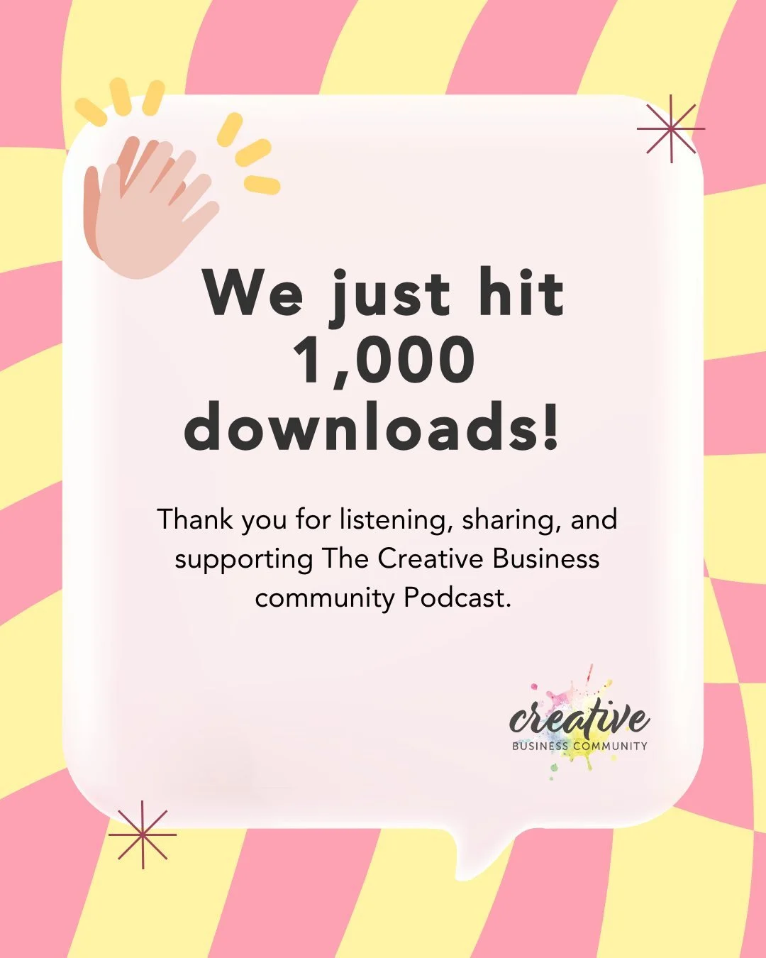1,000 downloads and counting 🎙️✨

Here are our top 3 performing episodes so far, covering small business tips, branding, and social media basics for creative business owners.

Thank you for listening, sharing, and being part of the Creative Business