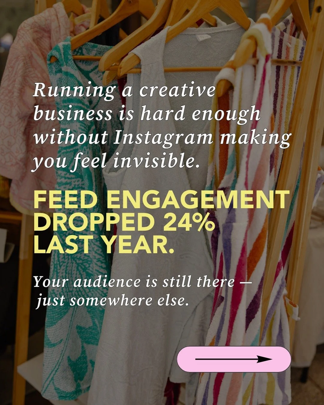 Every creative business owner I speak to says the same thing: "I post and nothing happens." 👇

And they're right &mdash; feed engagement dropped 24% last year. But it's not your content. The platform changed.

Here's what most small busine