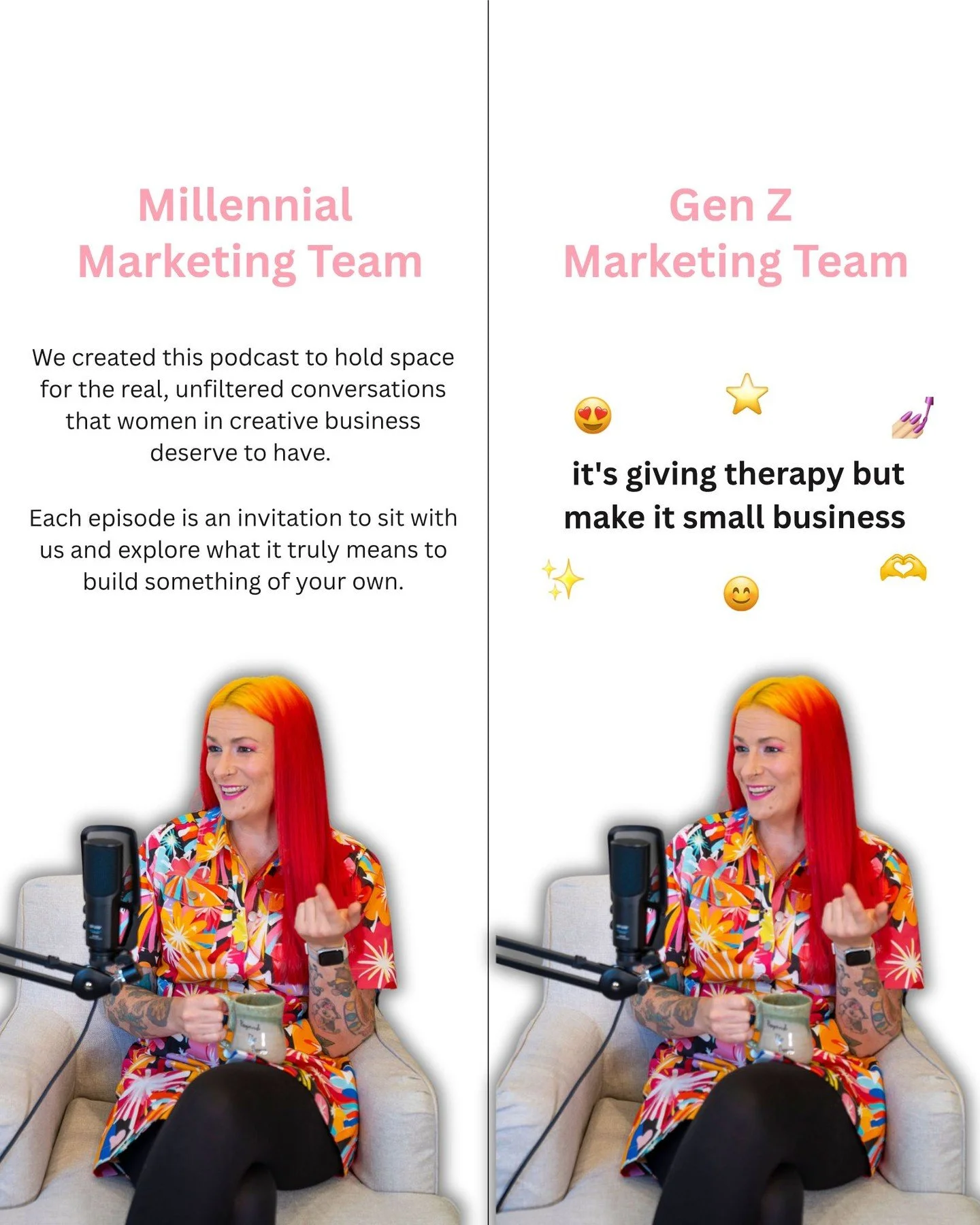 Okay we had waaaay too much fun making this one 😅

But honestly? This is exactly what it looks like when we sit down to write content for different audiences. Same product, completely different instincts about how to say it. And both of them right f