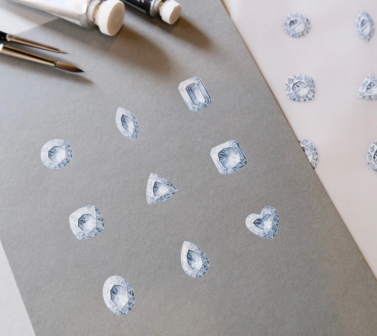 Selection of timeless diamond cuts🤍

.

#gouachepainting #handpainting #jewelryillustration #jewelryrendering #jewelrydrawing #jewelrydesign